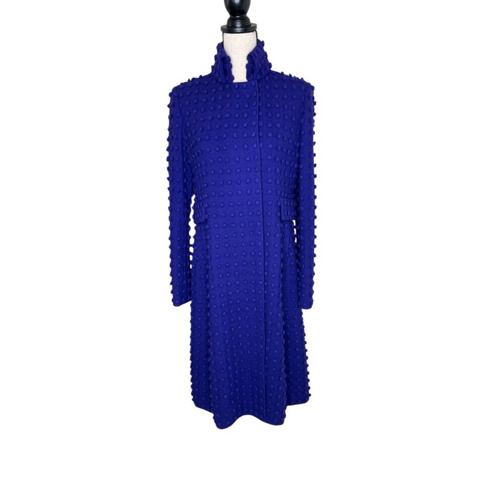VINTAGE Charles Nolan Coat Purple Wool Popcorn Size S Avant-Garde, Runway